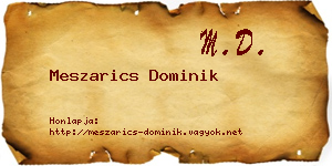 Meszarics Dominik névjegykártya